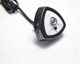 Nút nguồn 5 tam giác A5 có 2 usb +2 audio+ power + led ,giá dán = vặn